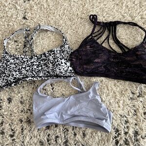 lululemon athletica Strappy Sports Bra Trio - Black, Purple, Gray
